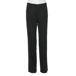 Pre Owned Gucci Black Wool Straight Leg Pants M