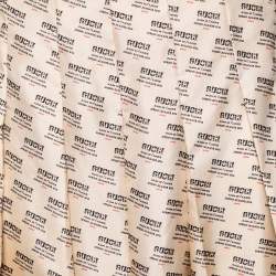 Pre Owned Gucci Beige Invite Stamp Print Silk Pleated Midi Skirt S