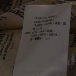 Pre Owned Gucci Beige Invite Stamp Print Silk Pleated Midi Skirt S
