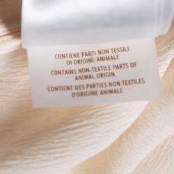 Gucci Cream Crinkled Silk Bead Embellished Long Sleeve Blouse S