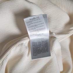 Gucci Cream Crinkled Silk Bead Embellished Long Sleeve Blouse S