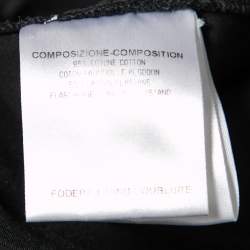 Pre Owned Gucci Black Stretch Cotton Buckle Hem Pants S