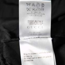 Pre Owned Gucci Black Stretch Cotton Buckle Hem Pants S