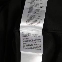 Pre Owned Gucci Black Silk & Leather Paneled Button Front Shirt M
