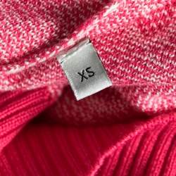 Pre Owned Gucci Pink Logo Jacquard Wool & Silk Sweater XS