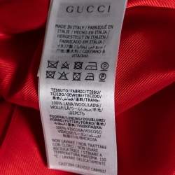 Pre Owned Gucci Orange/Yellow Tweed Checkered Shift Dress S
