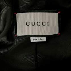 Pre Owned Gucci Black Velvet Crystal Bee Embellished Single Breasted Blazer M
