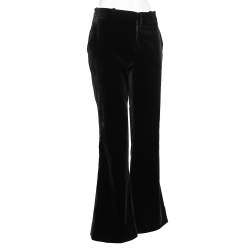 Pre Owned Gucci Black Velvet High Waisted Flared Trousers M