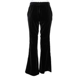 Pre Owned Gucci Black Velvet High Waisted Flared Trousers M