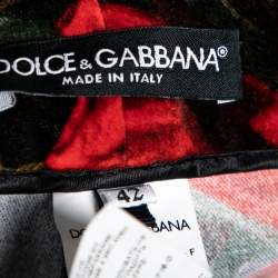 Pre Owned Gucci Multicolor Floral Print Velvet Trousers M
