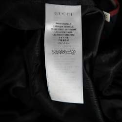Pre Owned Gucci Navy Blue Snake & Floral Embroidered Wool Single Breasted Blazer L