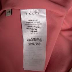 Pre Owned Gucci Cream Silk and Cotton Blend Cropped Web Trim Jacket L