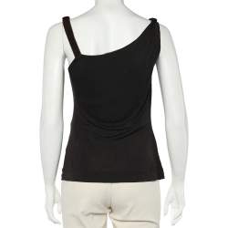 Pre Owned Gucci Brown Jersey Shoulder Trim Detail Tank Top M