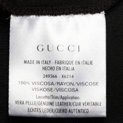 Pre Owned Gucci Brown Jersey Shoulder Trim Detail Tank Top M