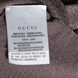 Pre Owned Gucci Dusky Purple Lurex Knit Button Front Cardigan XS