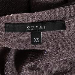 Pre Owned Gucci Dusky Purple Lurex Knit Button Front Cardigan XS