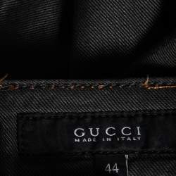 Pre Owned Gucci Grey Cotton Straight Pants M