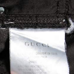 Pre Owned Gucci Grey Cotton Straight Pants M