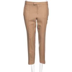 Pre Owned Gucci Beige Wool Straight Pants M