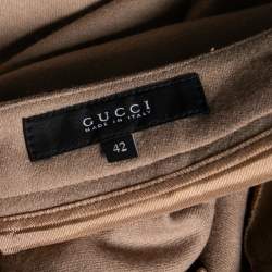 Pre Owned Gucci Beige Wool Straight Pants M