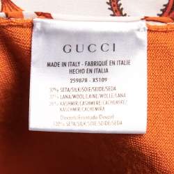 مملوكة مسبقًا Gucci Orange Printed Silk & Knit Paneled Tank Top M