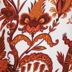 مملوكة مسبقًا Gucci Orange Printed Silk & Knit Paneled Tank Top M