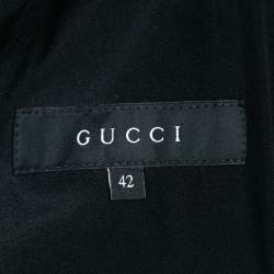 Pre Owned Gucci Pink Snakeskin Patterned Jacquard Button Front Double Breasted Jacket M