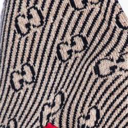 Pre Owned Gucci Multicolor Metallic Wool Logo Glitter Fringe Hem Cape M