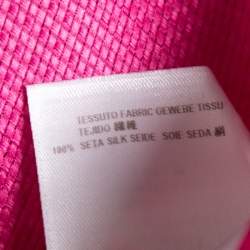 Pre Owned Gucci Pink Textured Silk Bishop Sleeve Coat M