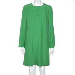 Gucci Green Silk Cutout Detail Shift Dress M