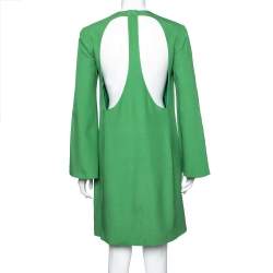 Gucci Green Silk Cutout Detail Shift Dress M