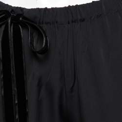 Pre Owned Gucci Black Silk Cuffed Trousers M