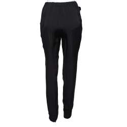 Pre Owned Gucci Black Silk Cuffed Trousers M
