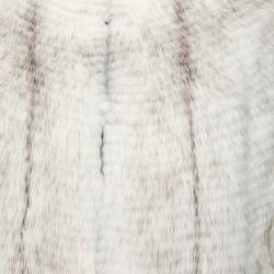 Pre Owned Gucci Off White Two Toned Mink Fur Cropped Bolero S