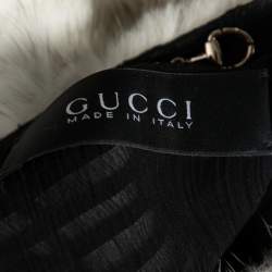 Pre Owned Gucci Off White Two Toned Mink Fur Cropped Bolero S