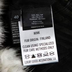 Pre Owned Gucci Off White Two Toned Mink Fur Cropped Bolero S