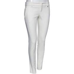 Pre Owned Gucci White Stretch Cotton Zip Detail Slim Fit Pants M
