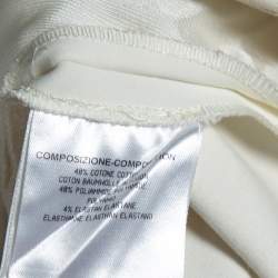 Pre Owned Gucci White Stretch Cotton Zip Detail Slim Fit Pants M