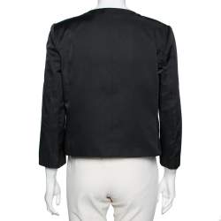 Pre Owned Gucci Black Cotton & Silk Button Front Jacket M