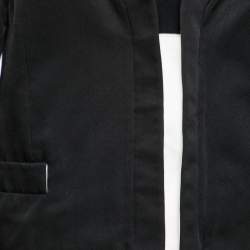 Pre Owned Gucci Black Cotton & Silk Button Front Jacket M