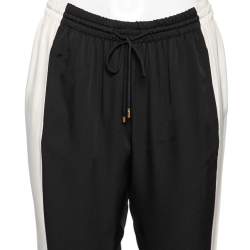 Pre Owned Gucci Monochrome Silk Elasticized Waist Pants M