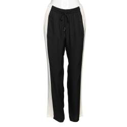Pre Owned Gucci Monochrome Silk Elasticized Waist Pants M