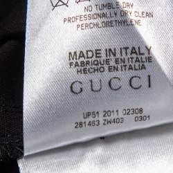 Pre Owned Gucci Black Cotton Buckle Belted Skirt M