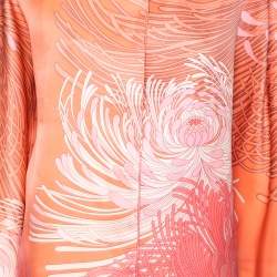 Pre Owned Gucci Floral Printed Silk Jacket M