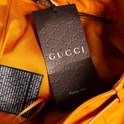 Pre Owned Gucci Orange Leather Belted Mini Skirt M