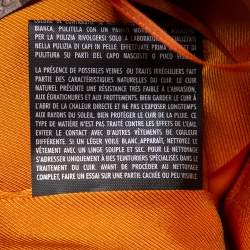 Pre Owned Gucci Orange Leather Belted Mini Skirt M