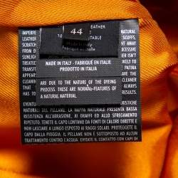 Pre Owned Gucci Orange Leather Belted Mini Skirt M