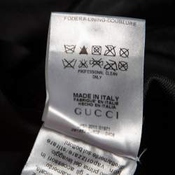 Pre Owned Gucci Black Wool Straight Leg Trousers M