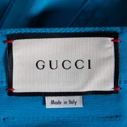 Pre Owned Gucci Blue Cotton Slim Fit Pants M