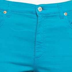 Pre Owned Gucci Blue Cotton Slim Fit Pants M